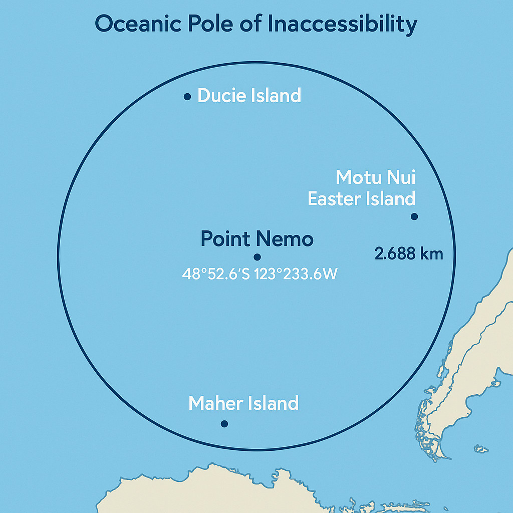 Diagram of Point nemo location Diagram of Point nemo location