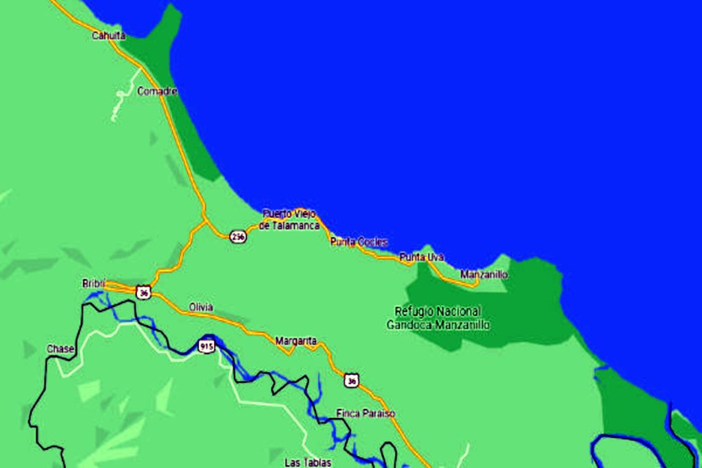 a map of Manzanillo beach