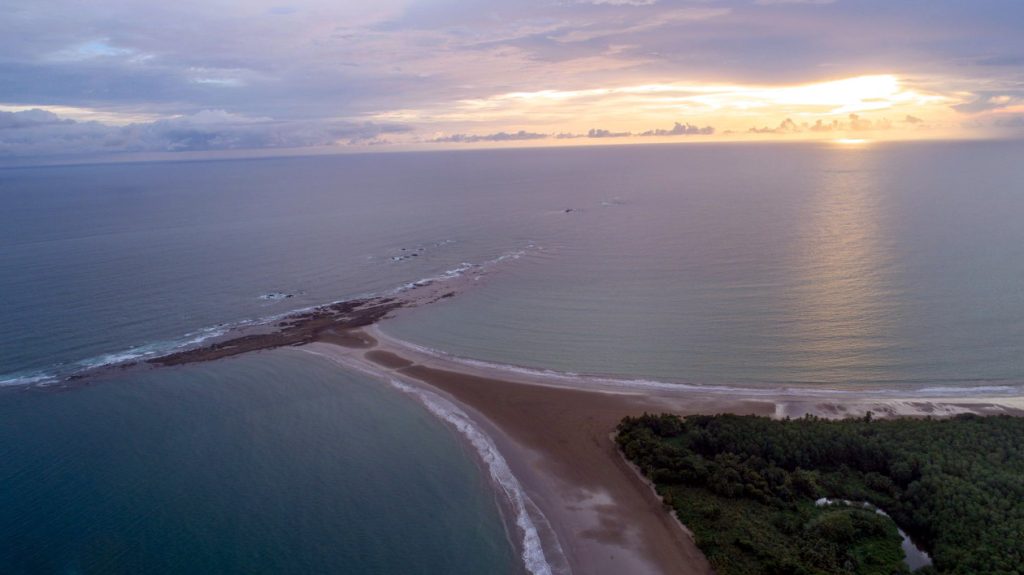 sunset in marino ballena national park